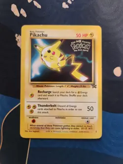 Pikachu #4 1999 WB Black Star Promo Pokemon the First Movie Pokemon TCG - Image 1