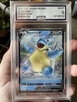 Blastoise v SWSH101 Sword & Shield Promo Holo Card AGS MINT 9 FREE SHIPPING! - Image 1