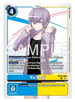 Digimon BT23 Hackers Slumber BT23-080 Yu Nogi Uncommon Card Pre Order October - Image 1