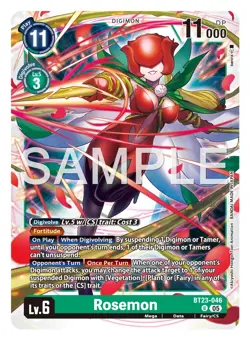 Digimon BT23 Hackers Slumber BT23-046 Rosemon Uncommon Card Pre Order October - Image 1