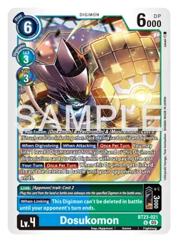 Digimon BT23 Hackers Slumber BT23-021 Dosukomon Uncommon Card Pre Order October - Image 1