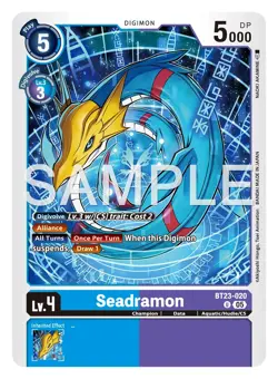 Digimon BT23 Hackers Slumber BT23-020 Seadramon Uncommon Card Pre Order October - Image 1