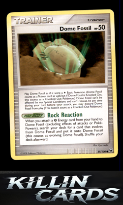 Dome Fossil 89/100 Pokemon Common Majestic Dawn Card LP - Image 1