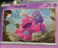 Tinkatink SVP EN 025 Cosmos Holo HD Swirl Black Star Promo Pokemon Card - Image 1