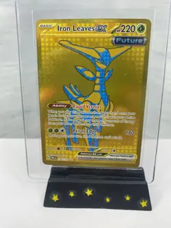 Pokemon Iron Leaves ex 176/131 Gold Secret Hyper Rare Prismatic Evolutions NM - Image 1