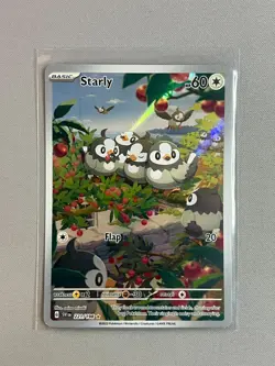 Starly 221/198 IR Scarlet & Violet Illustration Rare NM 2023 Pokemon TCG - Image 1