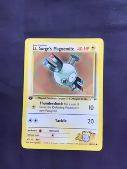 Pokemon Cards: Gym Heroes 1st Edition Common: Lt. Surge's Magnemite 80/132 - Image 1