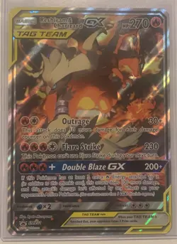 Reshiram & Charizard GX SM201 Jumbo Cards Holo in Top Loader - Image 2