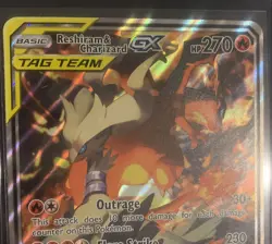 Reshiram & Charizard GX SM201 Jumbo Cards Holo in Top Loader - Image 4