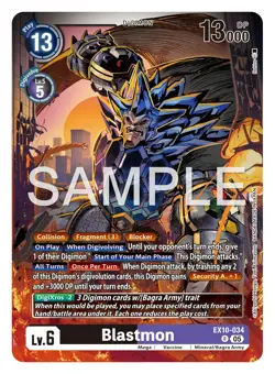 Digimon Ex10 Sinister Order Blastmon Ex10-034 Rare Card - Image 1
