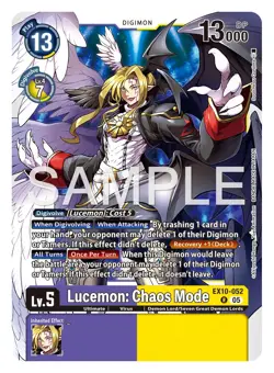 Digimon Ex10 Sinister Order Lucemon Chaos Mode Ex10-052 Rare Card - Image 1