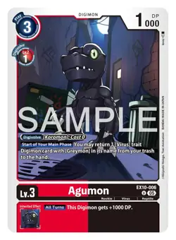 Digimon Sinister Order Ex10 Agumon Uncommon Card Ex10-006 - Image 1