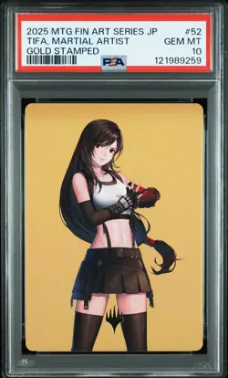 2025 MTG JPN FINAL FANTASY ART SER GOLD STAMPED #52 TIFA, MARTIAL ARTIST PSA 10 - Image 1