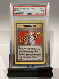 Pokemon 1st Edition Blaine Trainer Gym Challenge Set 100/132 - PSA 9 Mint - Image 1