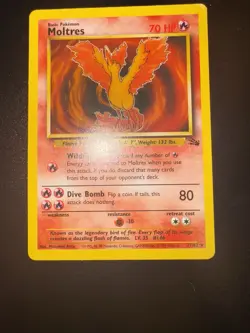 1999 Pokemon Fossil Moltres #27/62 - Non-Holo - NM - WOTC Vintage Unlimited - Image 1