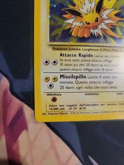 1999 Pokemon Jungle Italian Jolteon 4/64 Holo Rare Near Mint w Swirl - Image 3