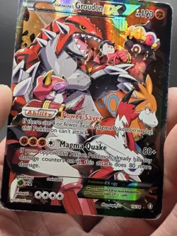 2015 POKEMON XY DOUBLE CRISIS #15/34 TEAM MAGMA'S GROUDON EX FULL ART Hp - Image 3