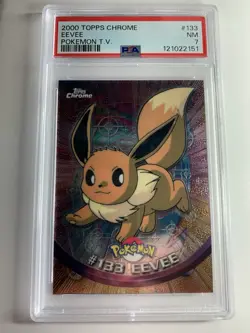 2000 Topps Chrome Pokemon Series 2 #133 Eevee PSA 7 Near Mint - Image 1