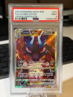 2023 Pokemon Crown Zenith ETB Promo Lucario VSTAR SWSH #291 PSA 9 Mint - Image 5