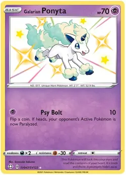Lightly Played Galarian Ponyta - SV047/SV122 - Shiny Holo Rare Pokemon Shining F - Image 1
