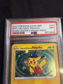 2020 POKEMON SWSH BLACK STAR PROMO #074 SPECIAL DELIVERY PIKACHU-HOLO PSA 9 - Image 5