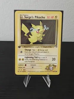 Pokemon 1st Edition Lt. Surge’s Pikachu 81/132 - Gym Heroes - NM Near Mint Vtg - Image 1