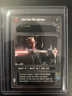 Star Wars CCG SWCCG Theed Palace Darth Maul with Lightsaber Card NM+ Decipher - Image 1