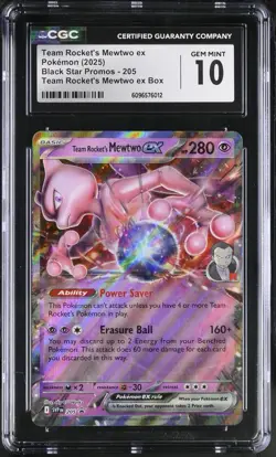 Pokemon Mewtwo EX Team Rockets Black Star Promo Card SVP205 CGC Gem Mint 10 - Image 1