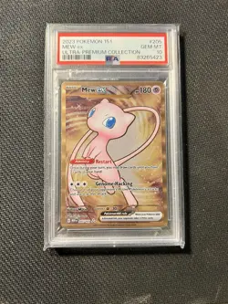 2023 Pokemon 151 Ultra Premium Collection Metal Mew Ex #205 PSA 10 Card - Image 1