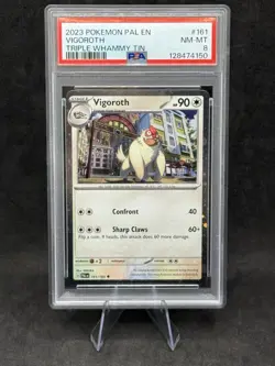 POKEMON CARD VIGOROTH 161 TRIPLE WHAMMY TIN PROMO #161 PAL EN GRADED PSA 8 - Image 1