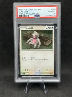 Slakoth - PSA 8 Cosmos Holo Triple Whammy Tin Promo Paldea Evolved Pokemon Card - Image 1