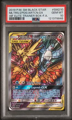 2019 POKEMON SM BLACK STAR PROMO FULL ART/MOLTRES & ZAPDOS & ARTICUNO GX PSA 10 - Image 1