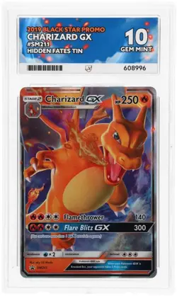 Pokemon TCG: ACE 10 Gem Mint Charizard GX SM211 Hidden Fates Promo - Image 1
