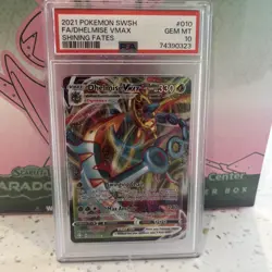 Pokemon 2021 Shining Fates Fullart Dhelmise VMAX #010 PSA 10 - Image 1