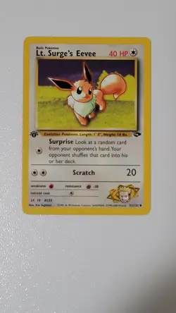 Lt. Surge’s Eevee 51/132 1st Edition - Gym Challenge Pokemon - Image 1