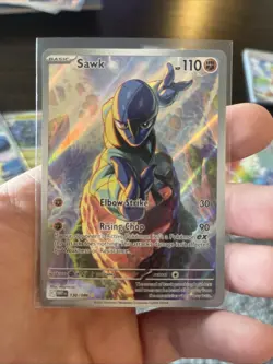 Sawk 130/086 White Flare Illustration Rare Full Art Holo Pokemon TCG MINT - Image 1