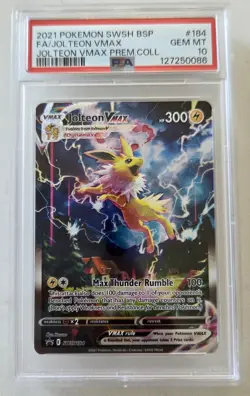 Pokemon Jolteon VMAX Premium Coll. Full Alt Art Promo SWSH184 PSA 10 Gem Mint - Image 1