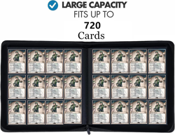 12 Pocket 720 Pockets Trading Card Binder, Ringless Side Loading Card Holder Alb - Image 2