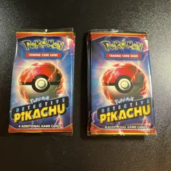 Pokemon TCG Detective Pikachu 4 Card Sealed Booster Pack (8packs) lot - Image 1