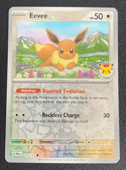 Eevee 074/131 Prismatic Evolutions Pokemon Day 2025 Stamped Promo Card Holo NM - Image 1