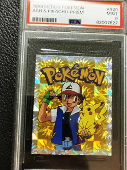Merlin Pokemon 1999 Serie 1 Ash/Pikachu Snowflower Foil PSA 9*einzigste Weltweit - Image 1