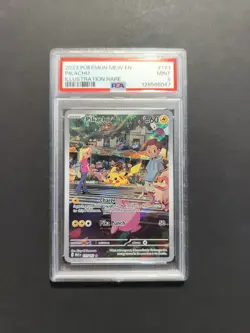 PSA 9 Pikachu 173/165 Sv: 151 MEW-EN Illustration Rare Full Art Pokemon TCG Mint - Image 1