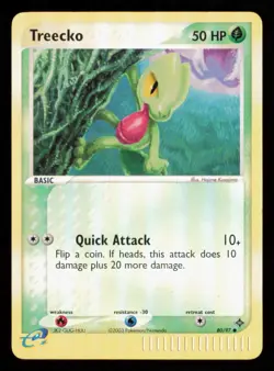 Pokemon Card Treecko 80/97 Dragon Vintage Reverse Holo Foil ex MP 2003 - Image 1