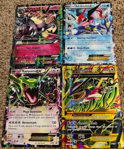 5x7 Jumbo pokemon cards. Set of 4. Comes with two BASIC and two MEGA cards. - Image 1