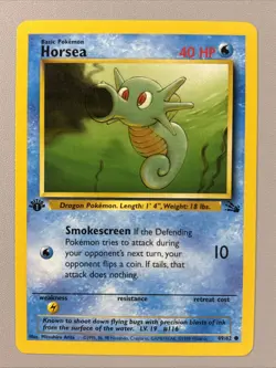 Pokemon Cards: Horsea 1st Edition Fossil 49/62 WOTC Vintage 1999 NM - Image 1
