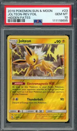 PSA 10 Jolteon Hidden Fates 23/68 Reverse Holo Pokemon Card B7 - Image 1