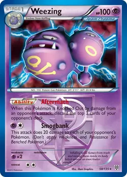 Weezing 58/135 Plasma Storm Pokemon Card LP - Image 1