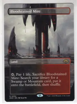 MTG Modern Horizons 3 Rare Card #352 Bloodstained Mire (Borderless) - Image 1