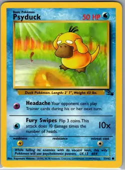 Psyduck 53/62 Non Holo Fossil - Pokemon Card - NM - Image 1