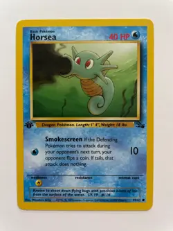 1999 Pokemon TCG 1st Edition Horsea Non-Holo Fossil Unlimited Rare #49/62 - Image 1
